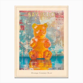 Orange Gummy Bear Jelly Retro Collage 2 Poster Canvas Print