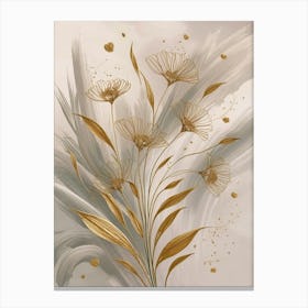 Gold Flowers Canvas Print 1 Canvas Print