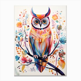 Bird Painting Collage Owl 3 Canvas Print