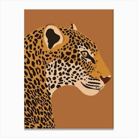 Jungle Safari Leopard on Brown Canvas Print
