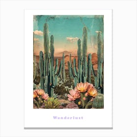 Wanderlust Cactus Poster 1 Canvas Print