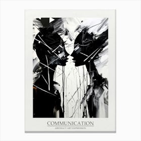 Communication Abstract Black And White 2 Poster Canvas Print