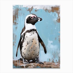 African Penguin Deception Island Oil Painting 2 Canvas Print