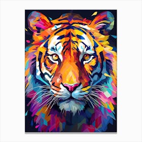 Tiger Art In Precisionism Style 1 Canvas Print