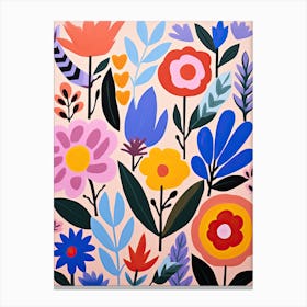 Whimsical Bouquet; Matisse Style Chromatic Palette Canvas Print