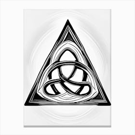 Triquetra, Symbol, Third Eye Simple Black & White Illustration 7 Canvas Print
