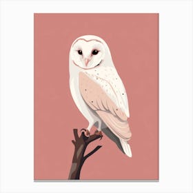 Minimalist Barn Owl 2 Illustration Canvas Print