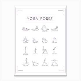 Yoga Poses Poster Chart Canvas Print