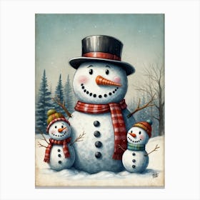 Snowman Family Canvas Print Canvas Print