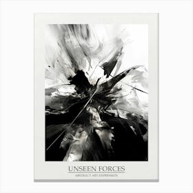 Unseen Forces Abstract Black And White 1 Poster Canvas Print