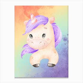 Watercolor Unicorn 1 Canvas Print