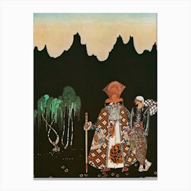 "When He Had Walked A Day Or So A Strange Man Met Him" by Kay Nielsen - East of the Sun and West of the Moon 1914 - Vintage Victorian Fairytale Art Signed Remastered High Resolution Canvas Print