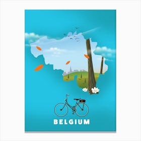 Belgium Travel map Canvas Print