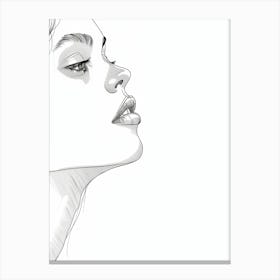 Abstract Line Art Face - Abstract Face Line Drawing Canvas Print