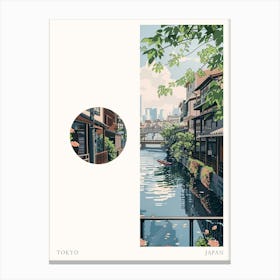 Tokyo Japan 8 Cut Out Travel Poster Canvas Print