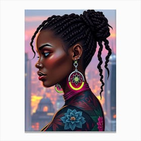 Portrait Of A Black Woman Canvas Print