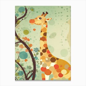 Giraffe Jungle Cartoon Illustration 2 Canvas Print