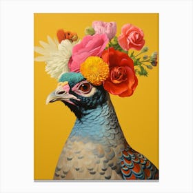 Bird With A Flower Crown Grouse 1 Canvas Print