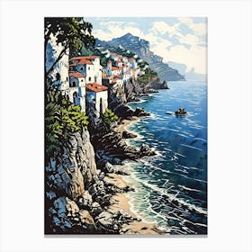 Of A Village On The Coast Canvas Print