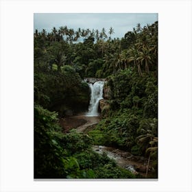 Bali Jungle Waterfall Photograph, 3 Canvas Print