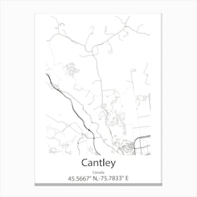 Cantley,Canada Minimalist Map Canvas Print