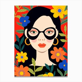 Girl With Flowers Canvas Print