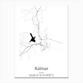 Kalmar,Sweden Minimalist Map Canvas Print