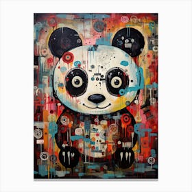 Panda Art In Outsider Art Style 4 Canvas Print