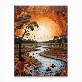 Default Australian Aboriginal Traditional Dot Painting Style A 0 (7) Canvas Print