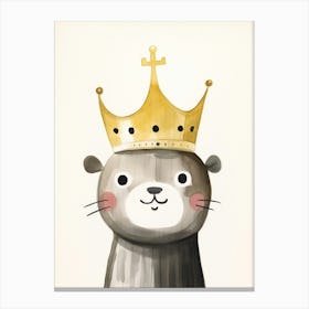 Little Otter 1 Wearing A Crown Canvas Print