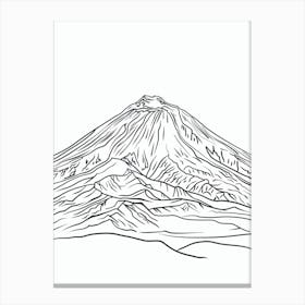 Mount Etna Italy Line Drawing 5 Canvas Print