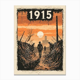 Aihrgdesign A Vintage Poster Depicting Soldiers In The Trench Ffb20fad 4f33 4345 968e Cc39e90d301b 2 Canvas Print