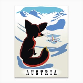 Austria Fox In The Snow Canvas Print