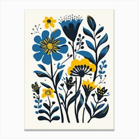 Blue And Yellow Flowers 1 Canvas Print