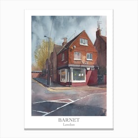 Barnet London Borough   Street Watercolour 1 Poster Canvas Print