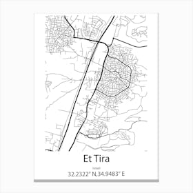 Et Tira,Israel Minimalist Map Canvas Print