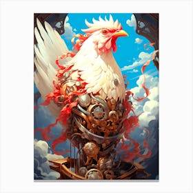 Steampunk Rooster Canvas Print