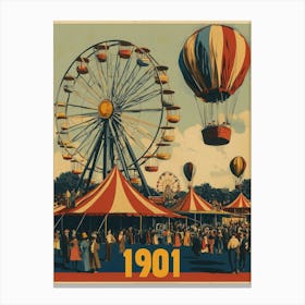 Aihrgdesign A Nostalgic Poster Of A 1901 Fairground With A Fe 9e206afc A132 422c 9c1c Dc3c5849c0b0 0 Canvas Print