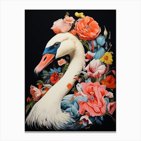 Bird With A Flower Crown Swan 1 Canvas Print