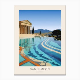 San Simeon, California Midcentury Modern Pool Poster Canvas Print