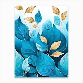 Blue Leaves Background Canvas Print