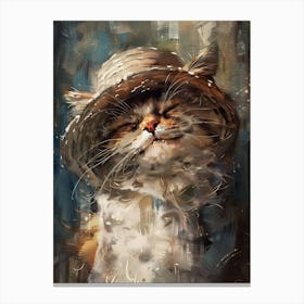 Cat In A Hat Canvas Print