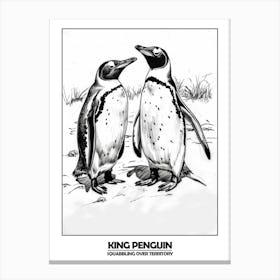 Penguin Squabbling Over Territory Poster 6 Canvas Print