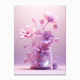 Pink Flowers In A Vase Canvas Print