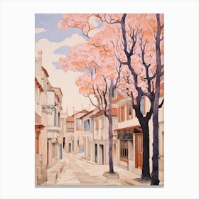 Limassol Cyprus 4 Vintage Pink Travel Illustration Canvas Print