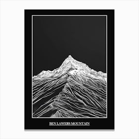 Ben Lawers Mountain Line Drawing 1 Poster Canvas Print