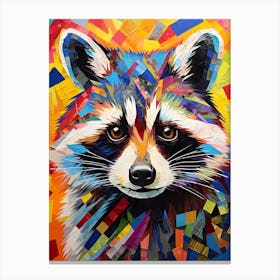 A Raccoon In The Style Of Jasper Johns 4 Canvas Print
