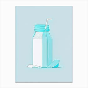 Nonfat Buttermilk Dairy Food Minimal Line Drawing Canvas Print