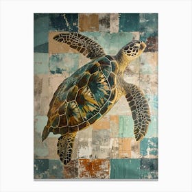 Sea Turtle Tile Collage 2 Canvas Print