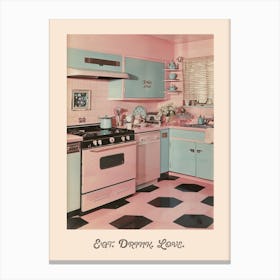 Vintage Kitchen Eat Drink Love Poster 1 Canvas Print